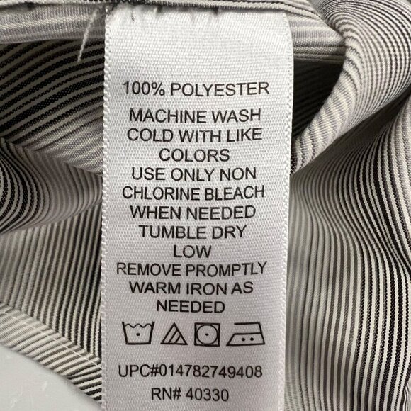 Haggar Men's Striped Button Up Dress Shirt Gray/White Size 2X - Picture 9 of 9